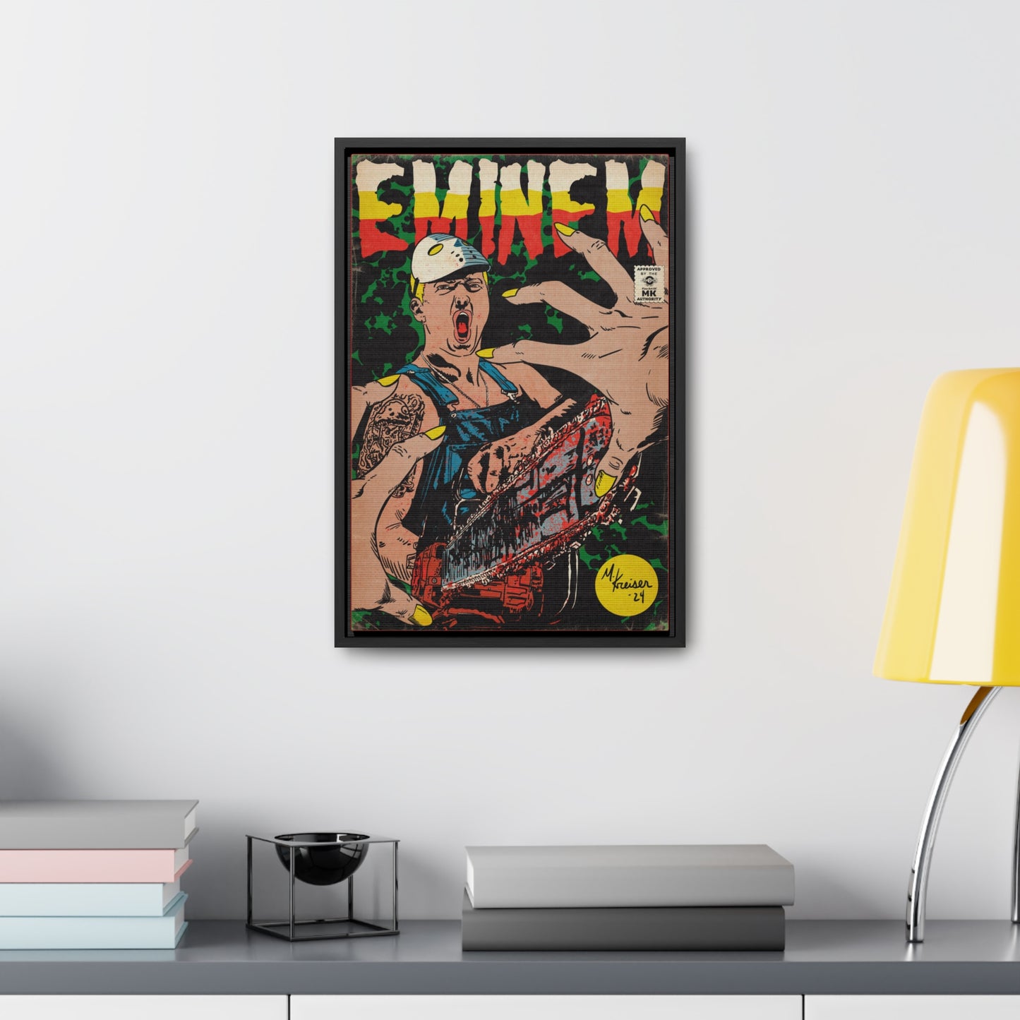 Eminem - Comic Book Art - Gallery Canvas Wraps, Vertical Frame