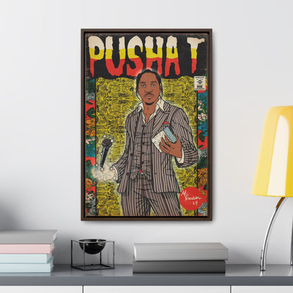 Pusha T - Comic Book Art - Gallery Canvas Wraps, Vertical Frame