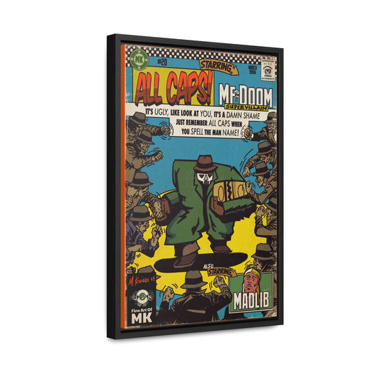 MF DOOM - All Caps - Gallery Canvas Wraps, Vertical Frame