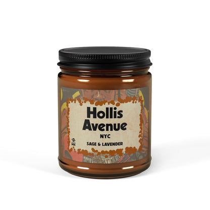 Hollis Avenue - Scented Soy Candle (Multi-Size, Amber Jar)