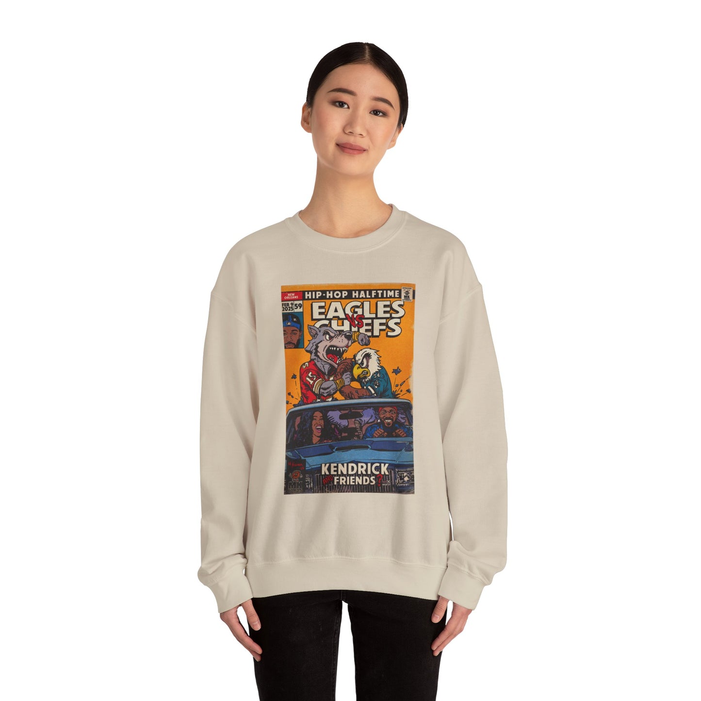 Kendrick & SZA - 2025 Halftime - Eagles vs Chiefs - Unisex Heavy Blend™ Crewneck Sweatshirt