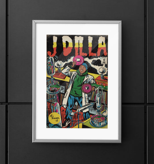 J Dilla - Comic Book Art - Matte Vertical Poster